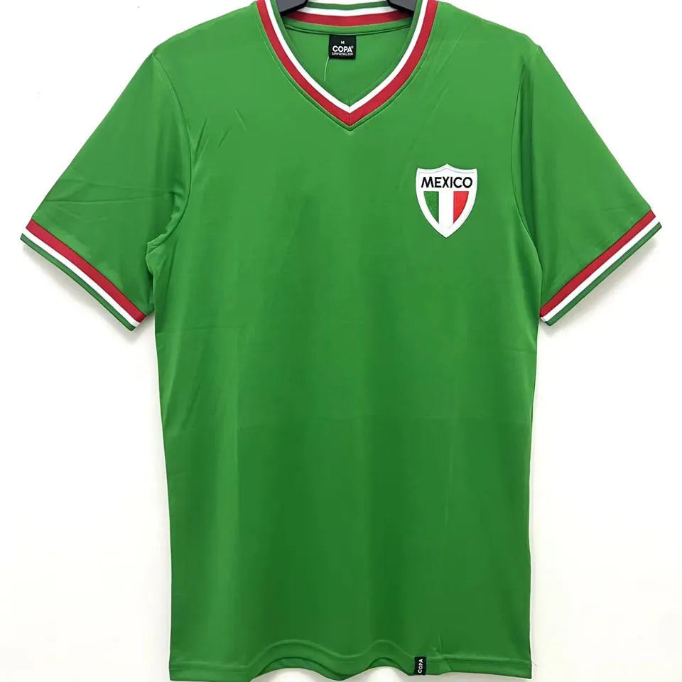 1997 Mexico Black Red Retro Soccer Jersey Detail 1