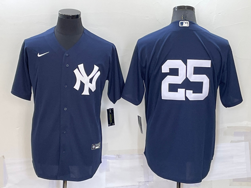 Men's New York Yankees Jason Giambi #25 Navy Replica Player Name Jerseys