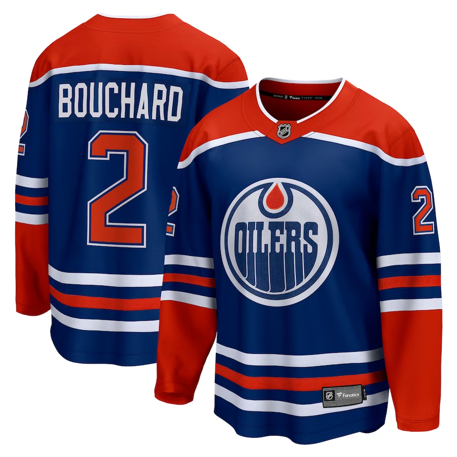 Men's Edmonton Oilers Evan Bouchard #2 Royal Home Breakaway Player Jerseys