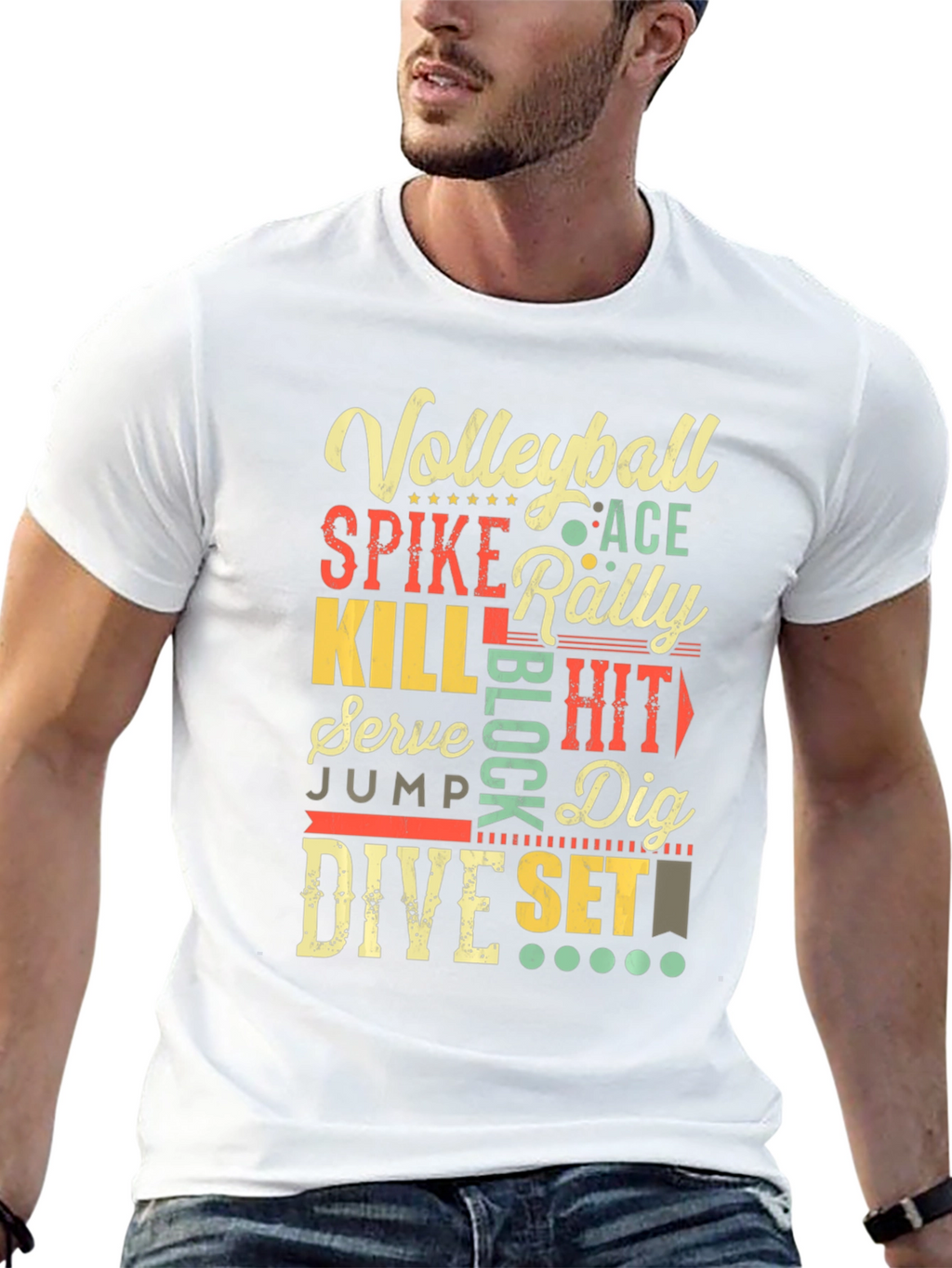 Volleyball Word Art Graphic T-Shirt