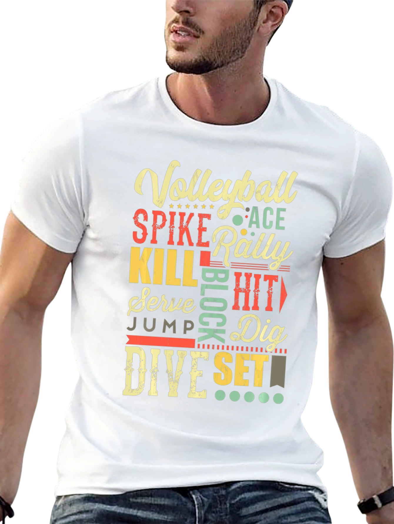 Volleyball Word Art Graphic T-Shirt