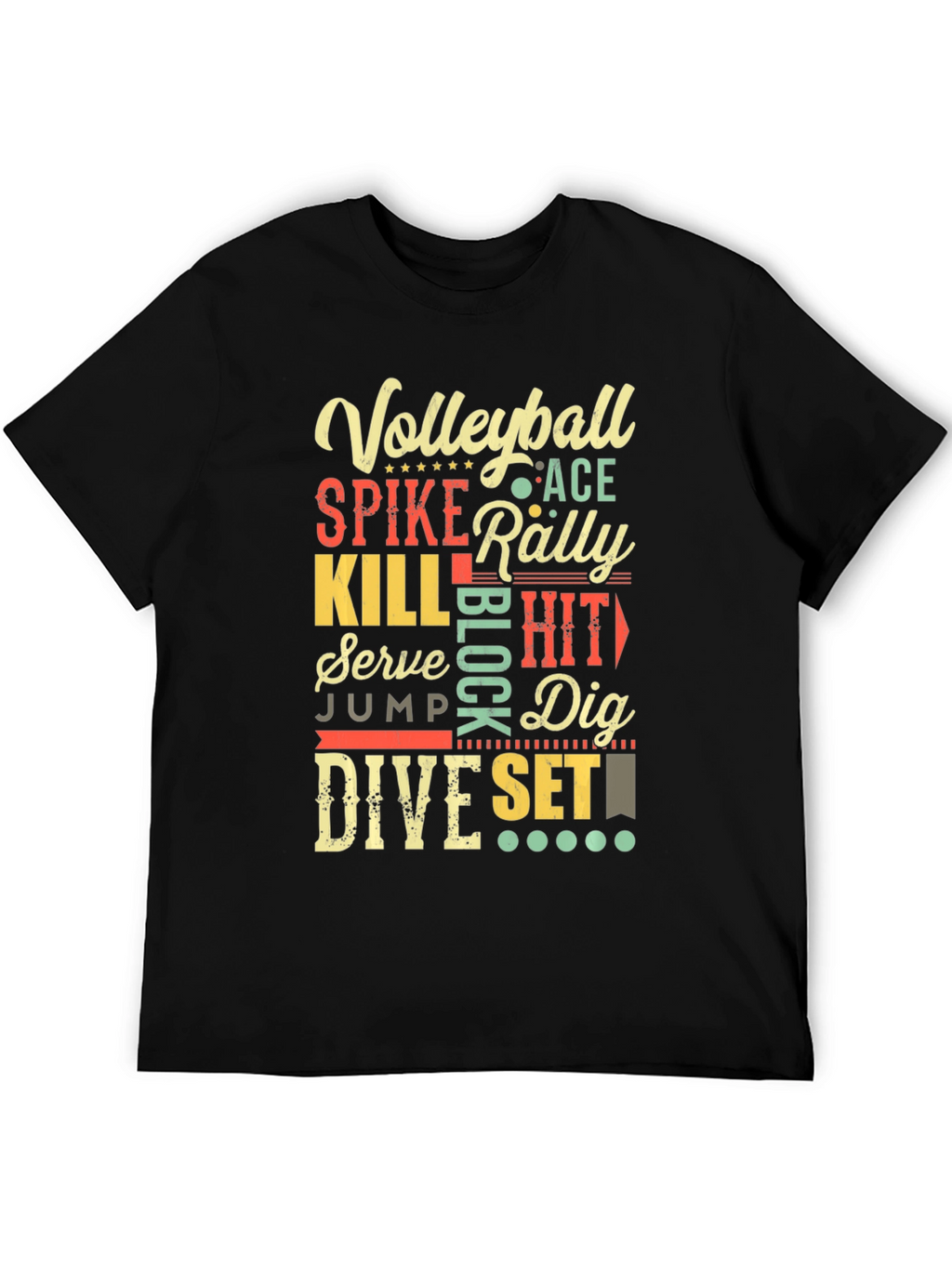 Volleyball Word Art Graphic T-Shirt