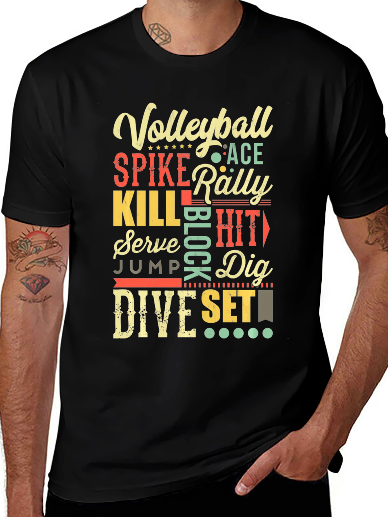 Volleyball Word Art Graphic T-Shirt