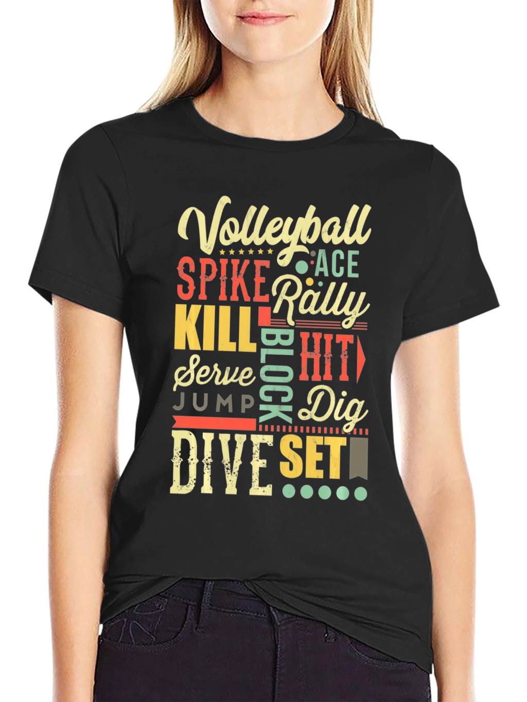 Volleyball Word Art Graphic T-Shirt
