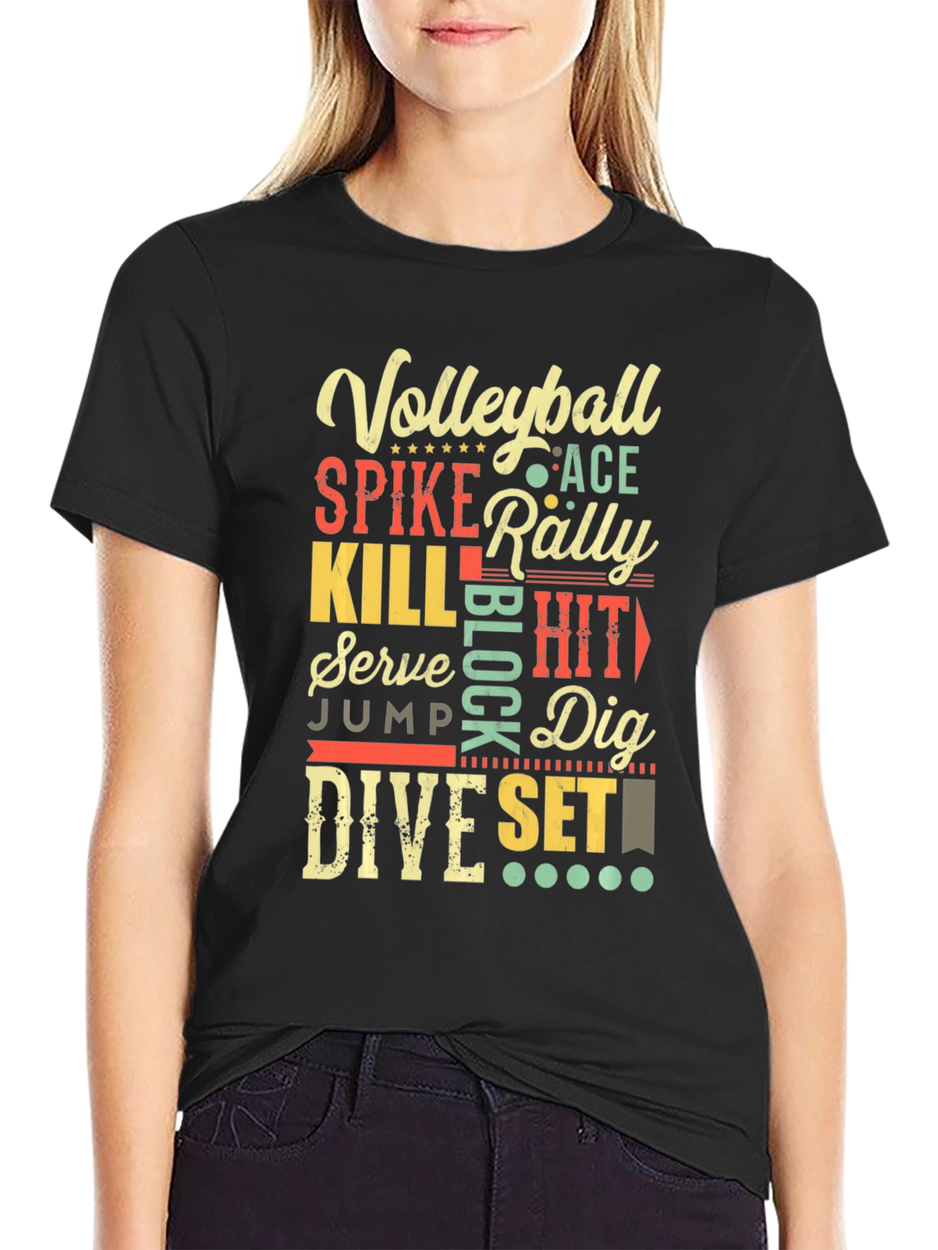 Volleyball Word Art Graphic T-Shirt