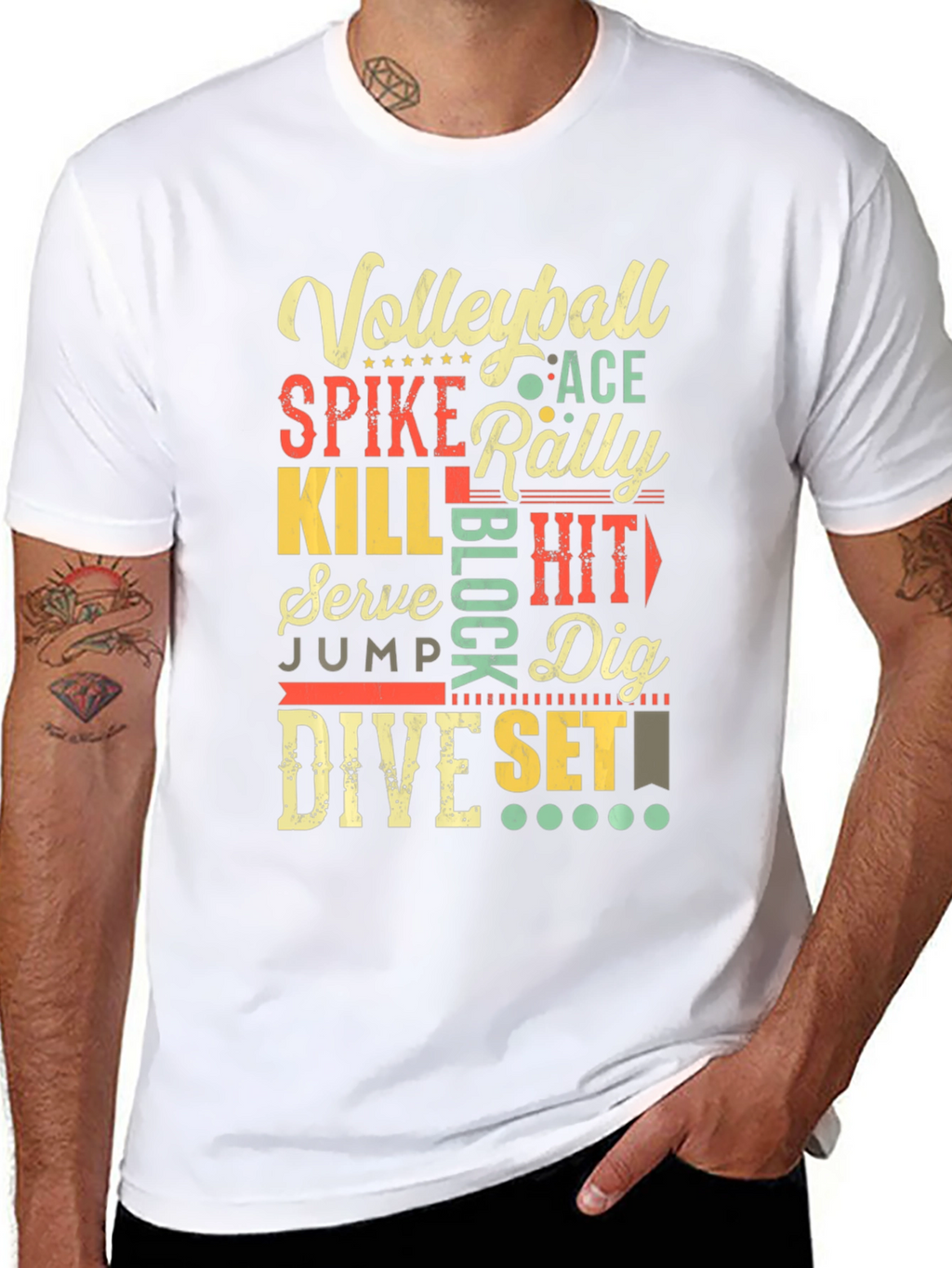 Volleyball Word Art Graphic T-Shirt
