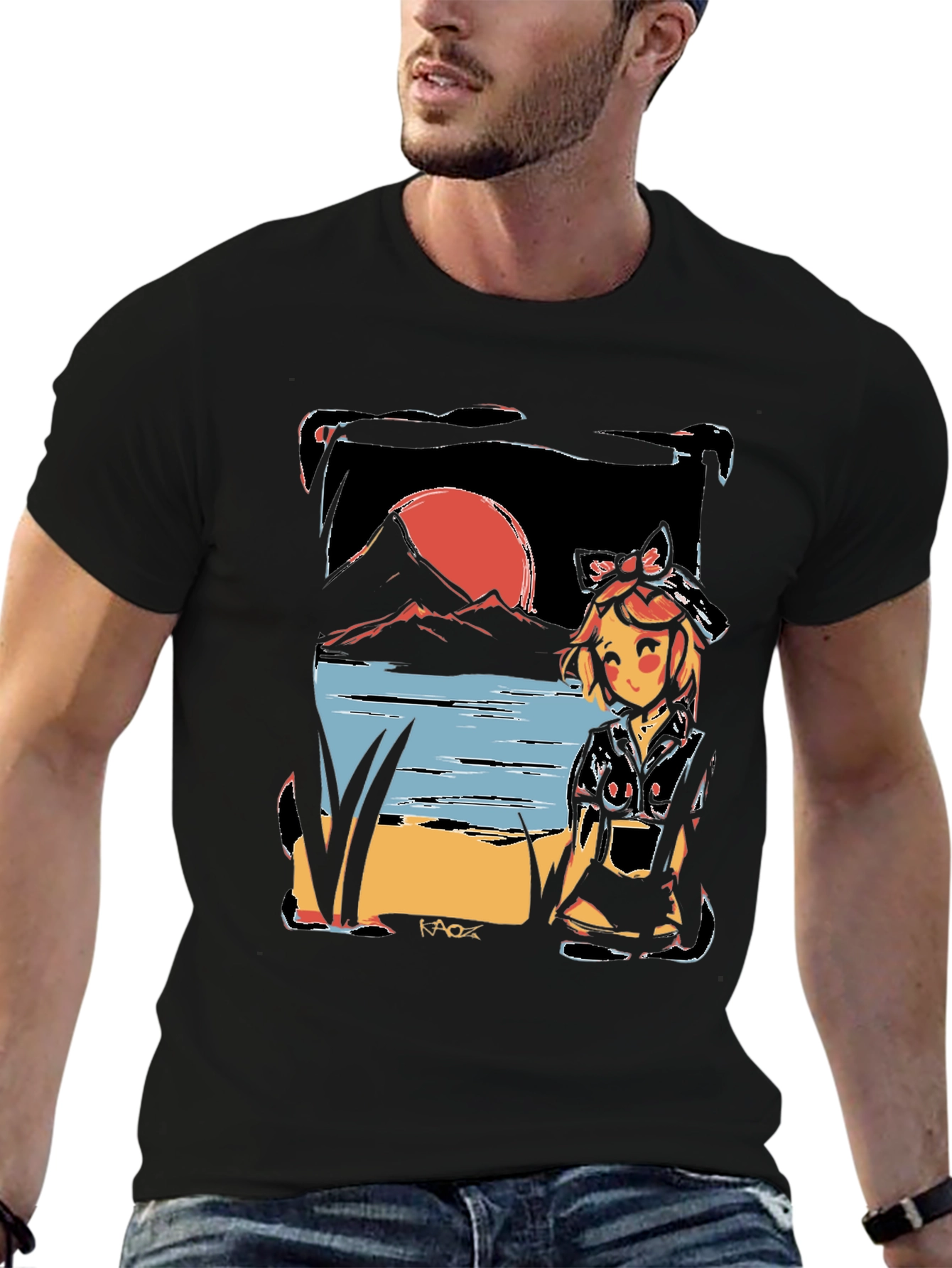 Anime Sunset T-Shirt - Unique Graphic Tee