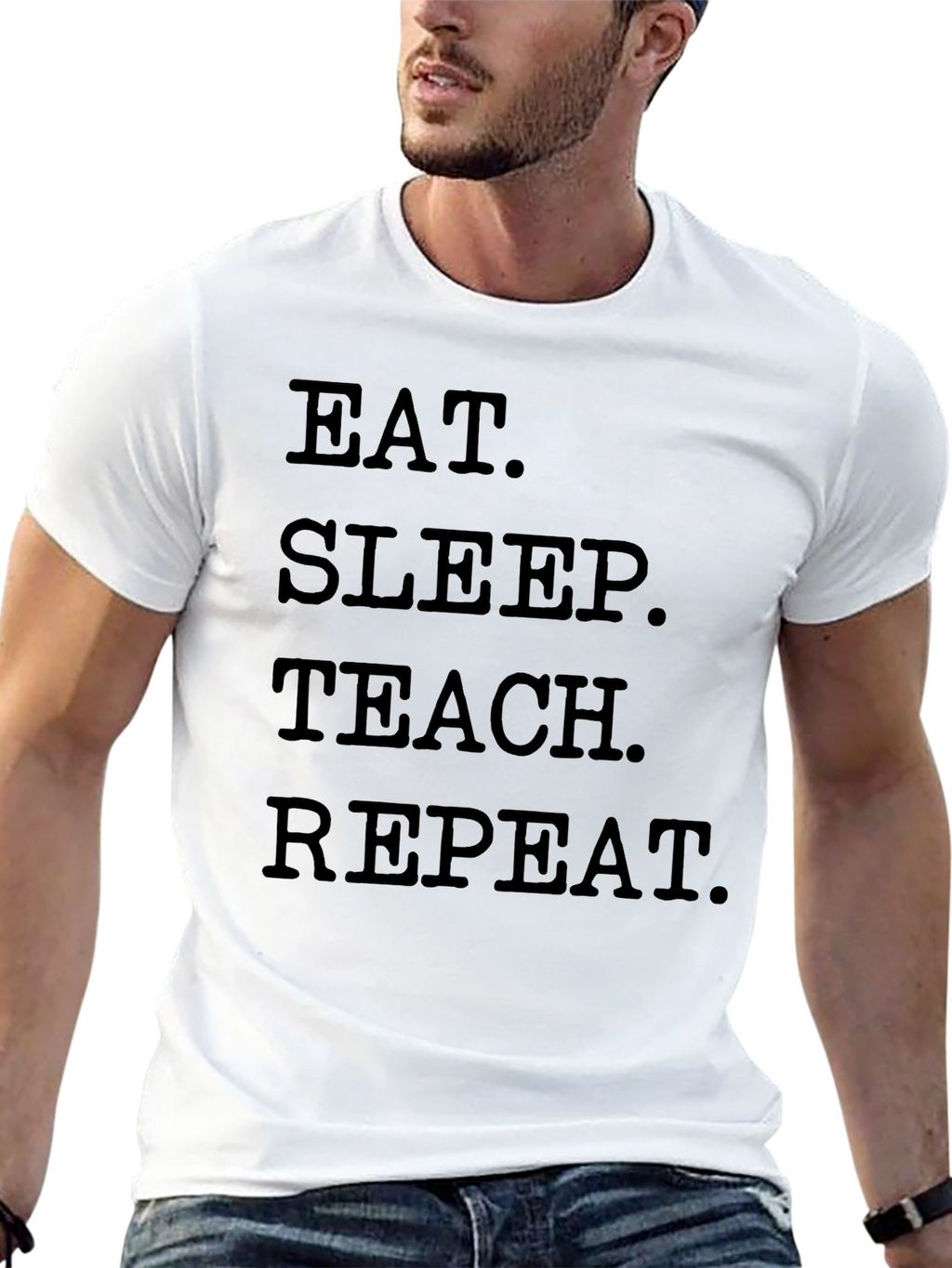 Eat Sleep Teach Repeat Black T-Shirt