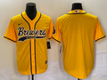 Men's Milwaukee Brewers Yellow Replica Blank Jerseys Joint Edition