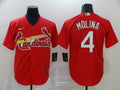 Men's St. Louis Cardinals Yadier Molina Majestic Cream Alternate Jerseys RED