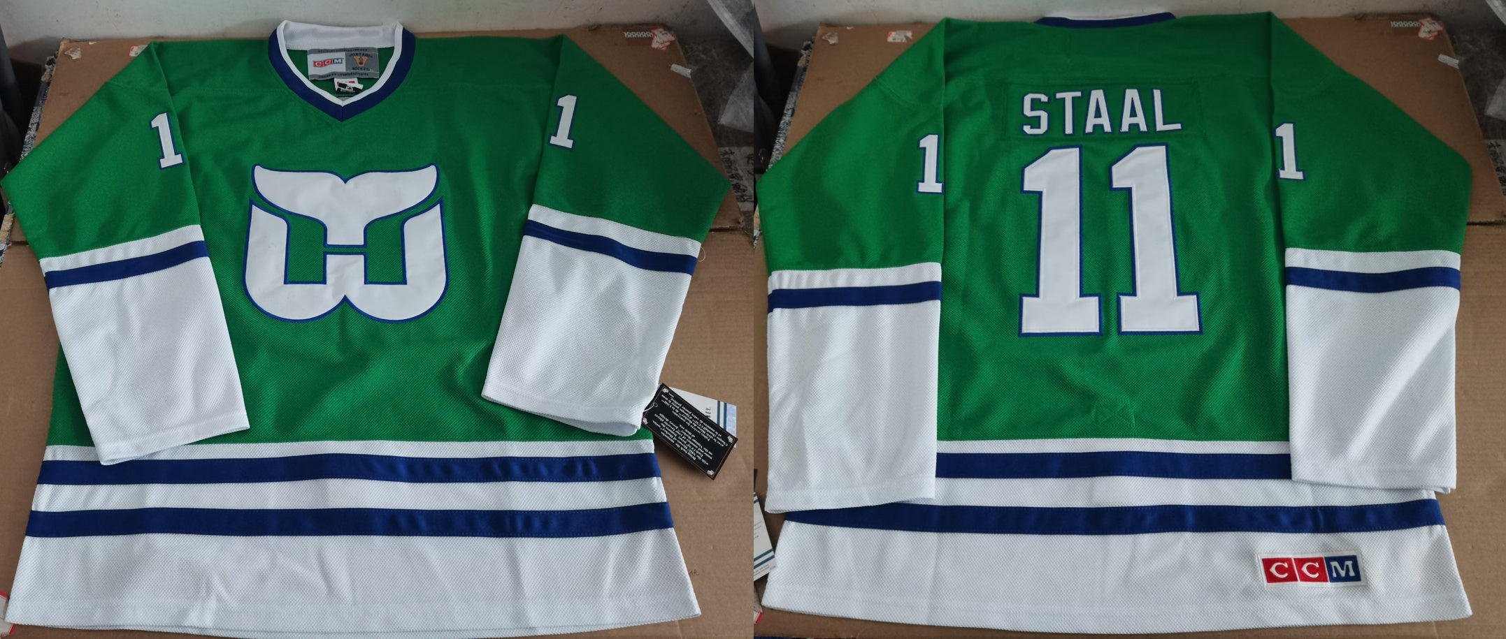 Men's Carolina Hurricanes Jordan Staal #11 Green Game Jerseys