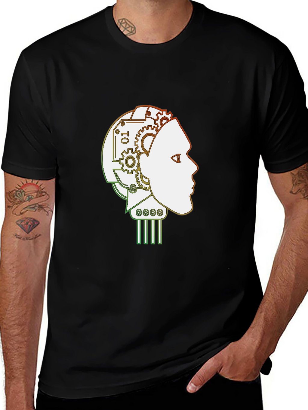 Robot Mind T-Shirt - Stylish AI Head Design
