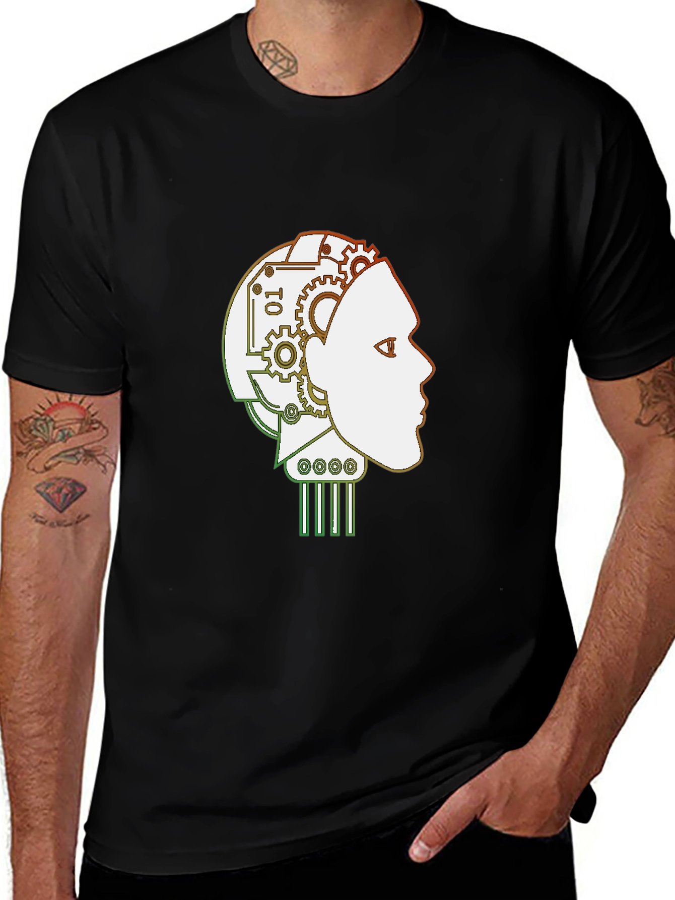 Robot Mind T-Shirt - Stylish AI Head Design