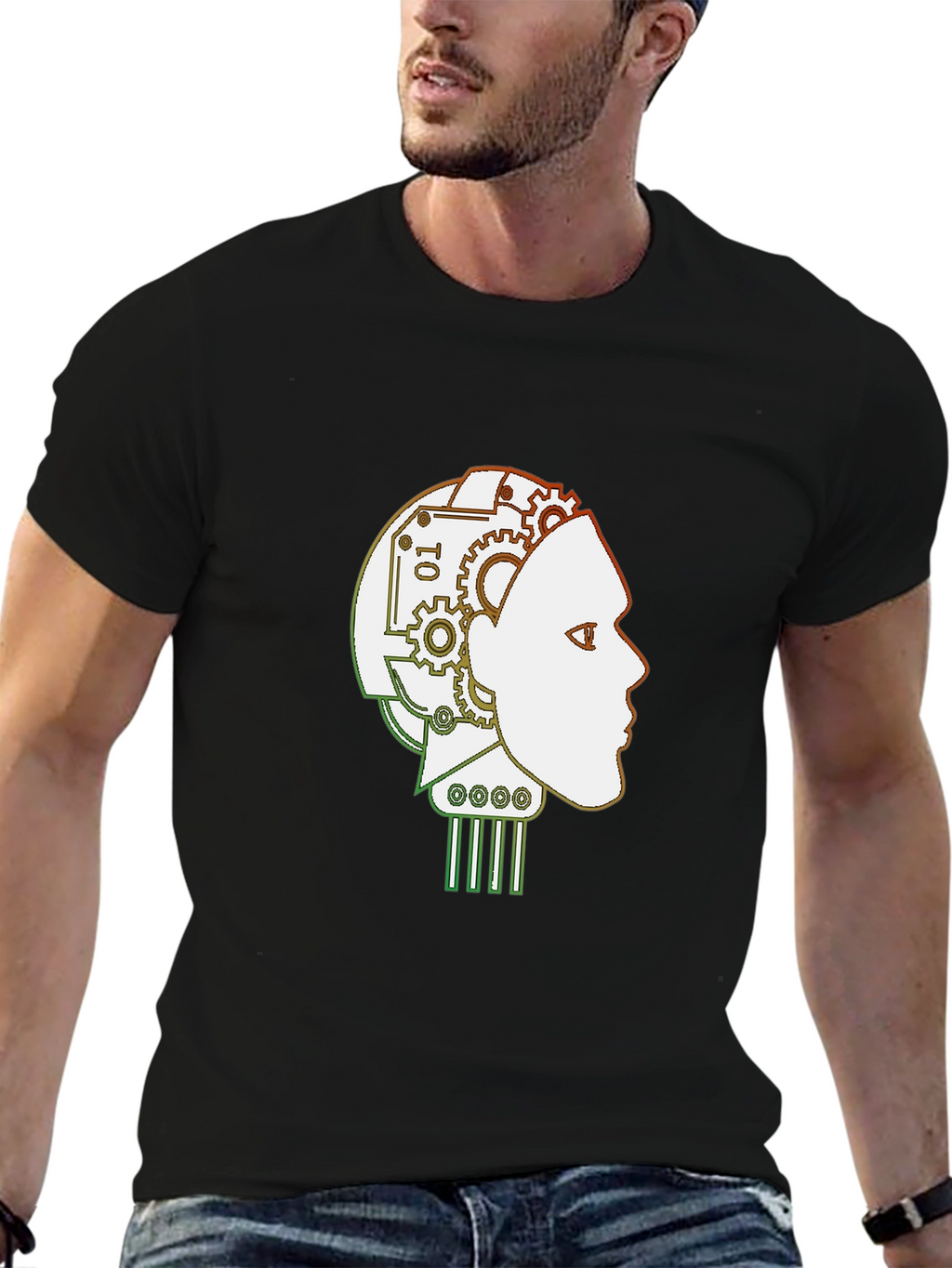 Robot Mind T-Shirt - Stylish AI Head Design