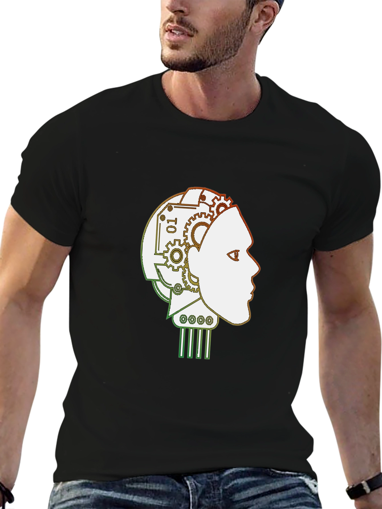 Robot Mind T-Shirt - Stylish AI Head Design