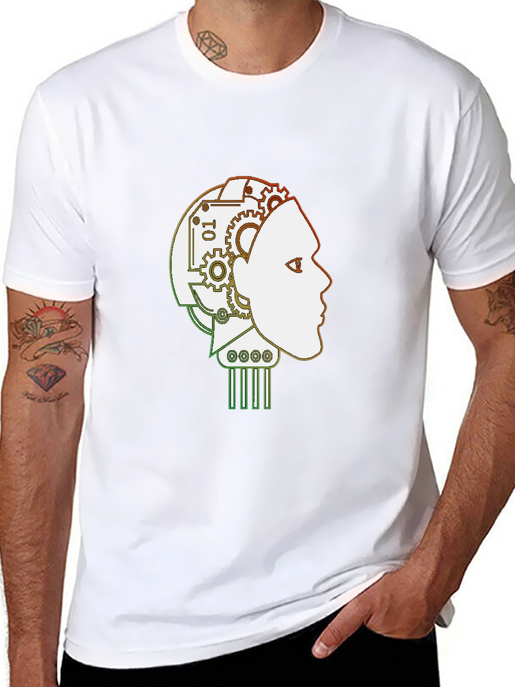 Robot Mind T-Shirt - Stylish AI Head Design