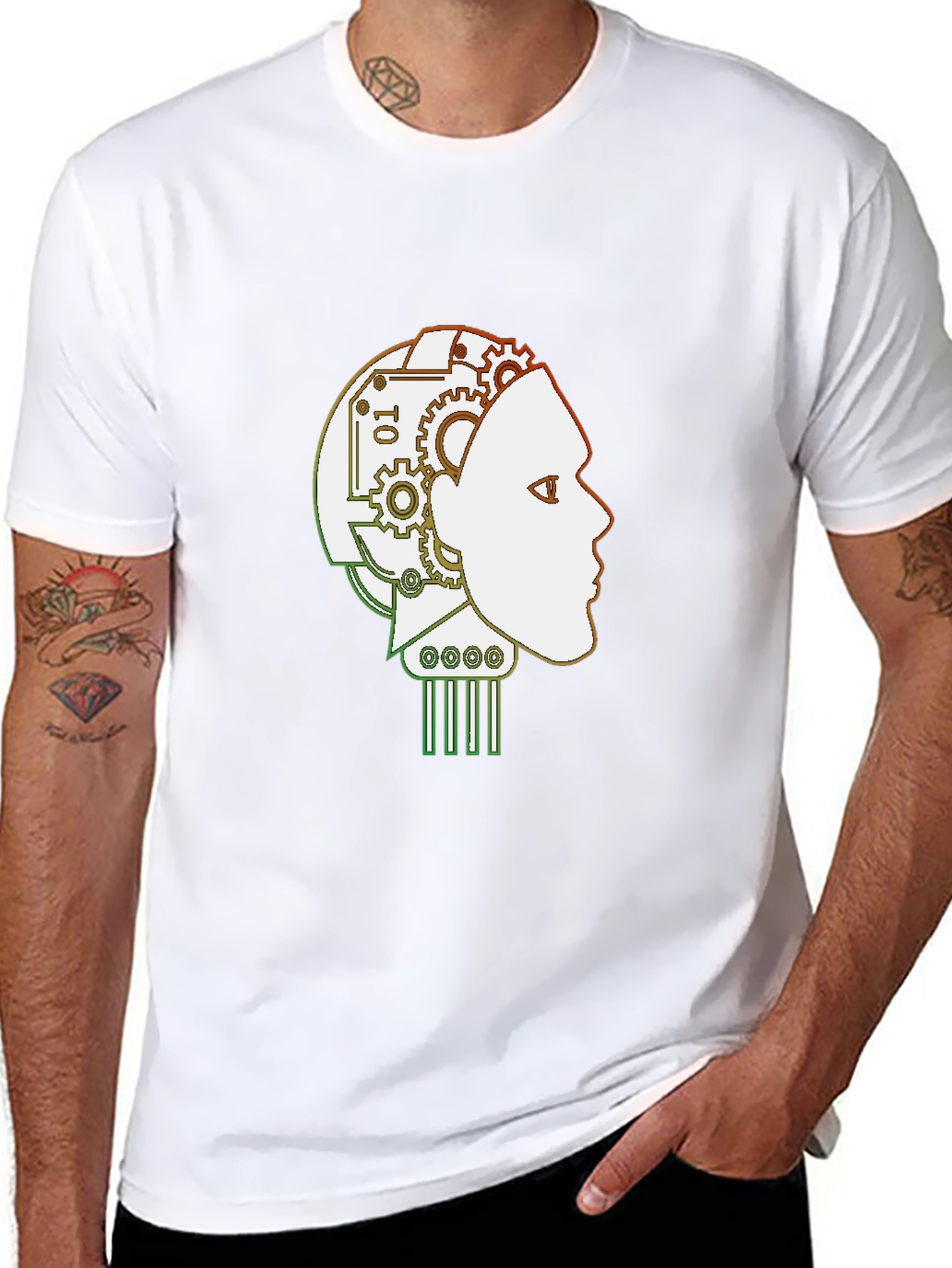 Robot Mind T-Shirt - Stylish AI Head Design