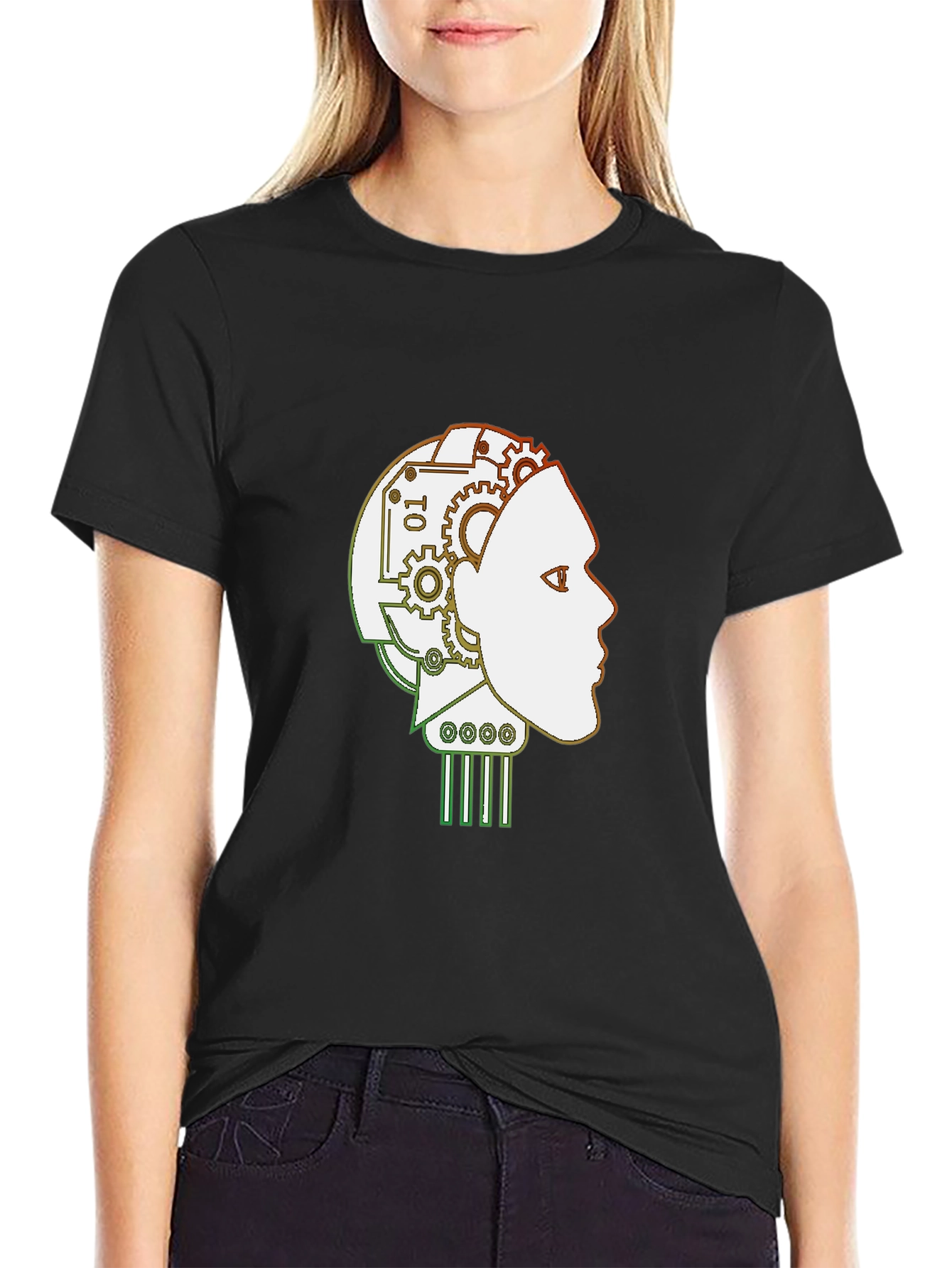 Robot Mind T-Shirt - Stylish AI Head Design