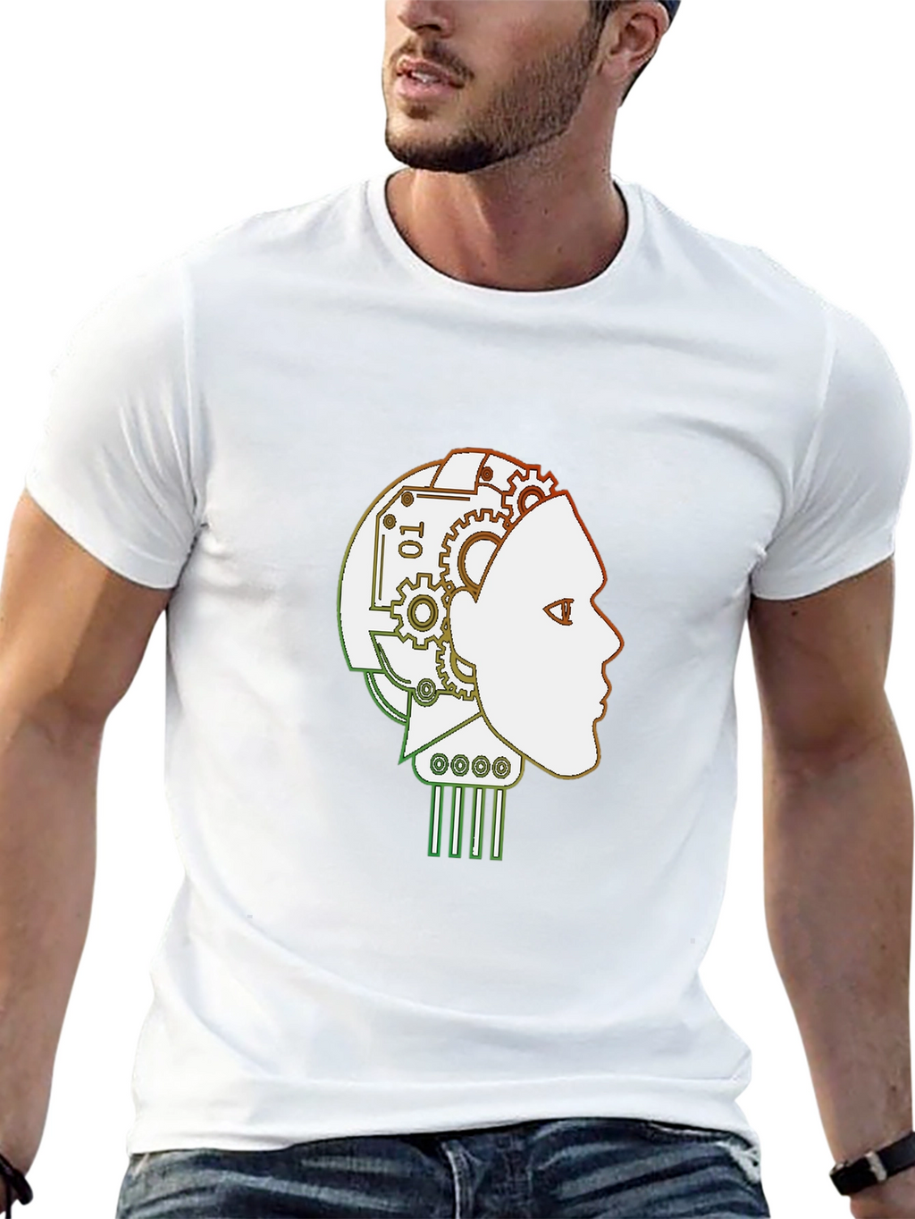 Robot Mind T-Shirt - Stylish AI Head Design
