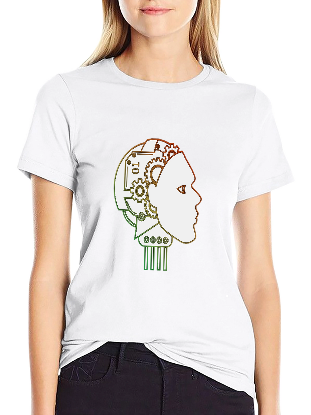 Robot Mind T-Shirt - Stylish AI Head Design