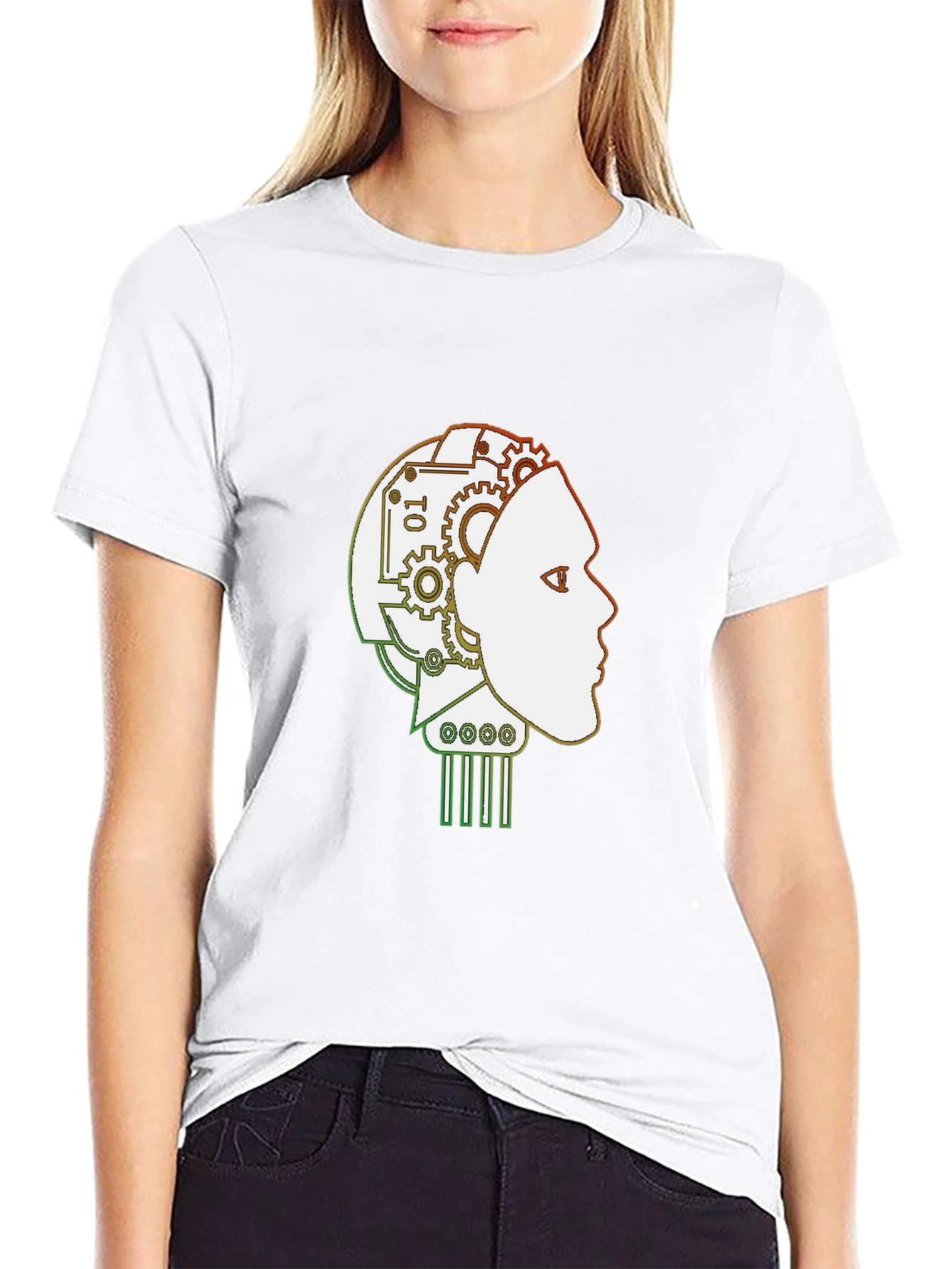 Robot Mind T-Shirt - Stylish AI Head Design