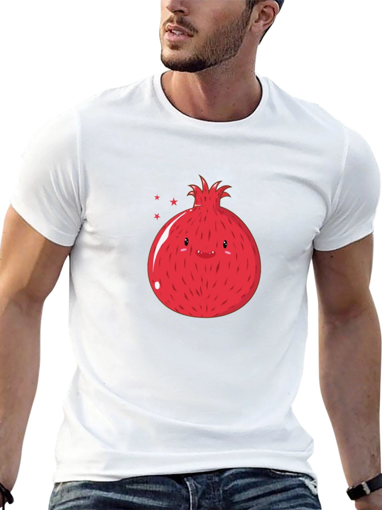 Cute Pomegranate Graphic T-Shirt - Black