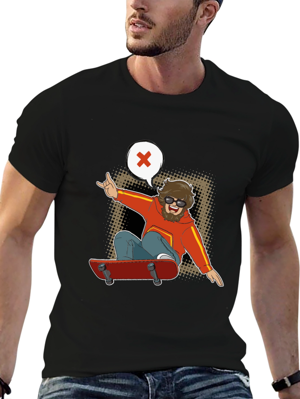 Skater Dude Graphic Tee - Cool & Casual