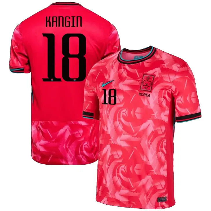 KANGIN #18 South Korea Home Red Fans Soccer Jersey 2024/25 ★★ Front