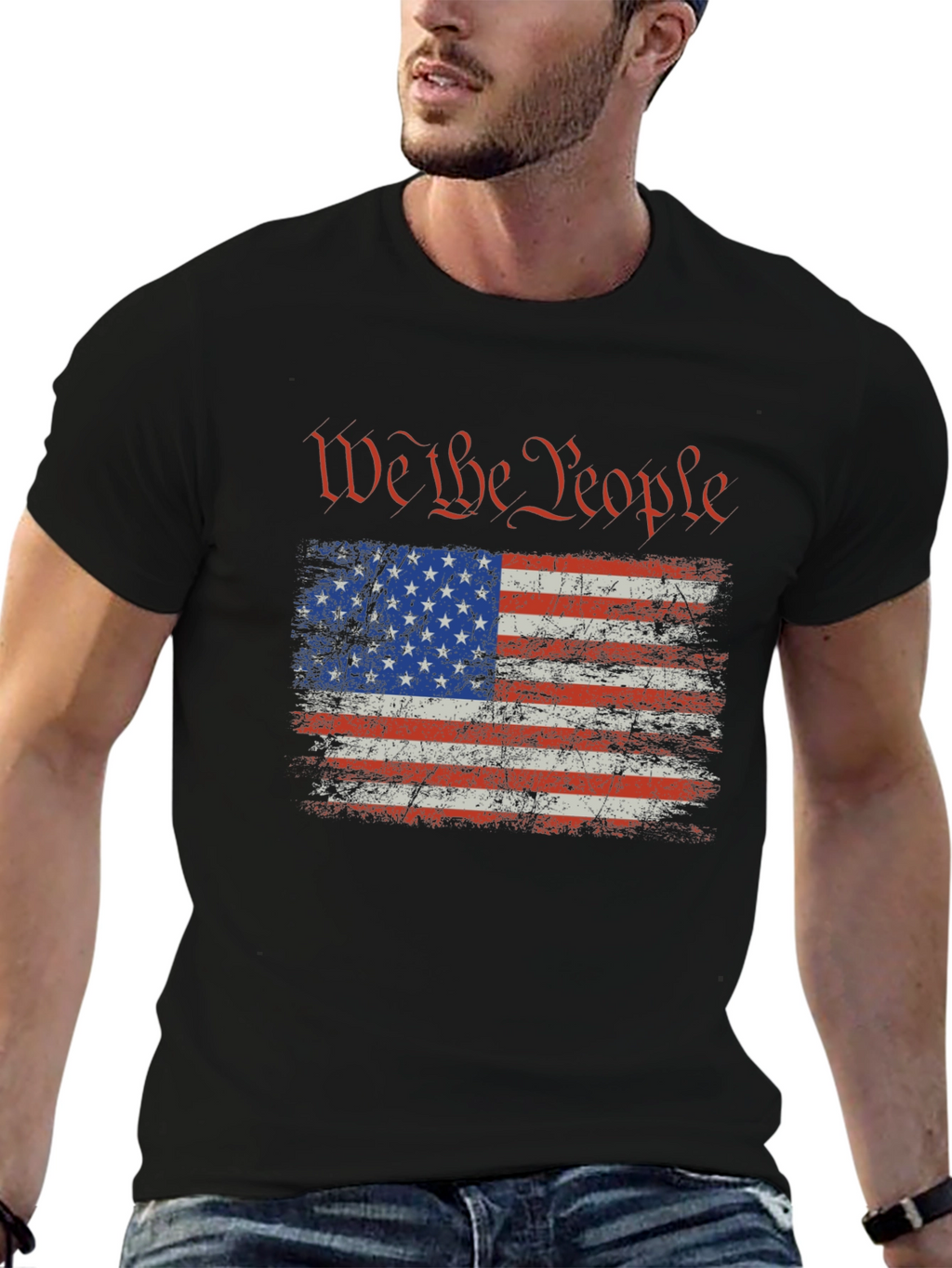 We The People USA Flag Graphic T-Shirt