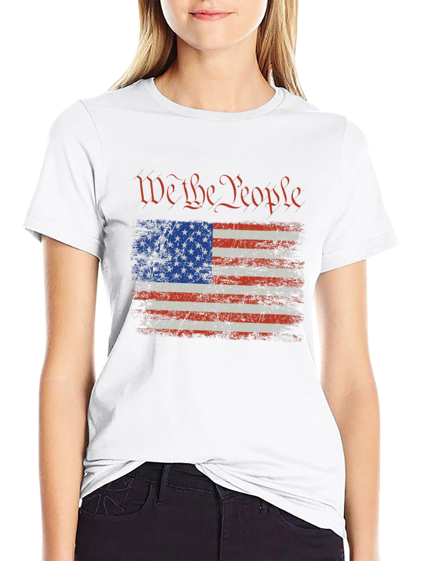 We The People USA Flag Graphic T-Shirt