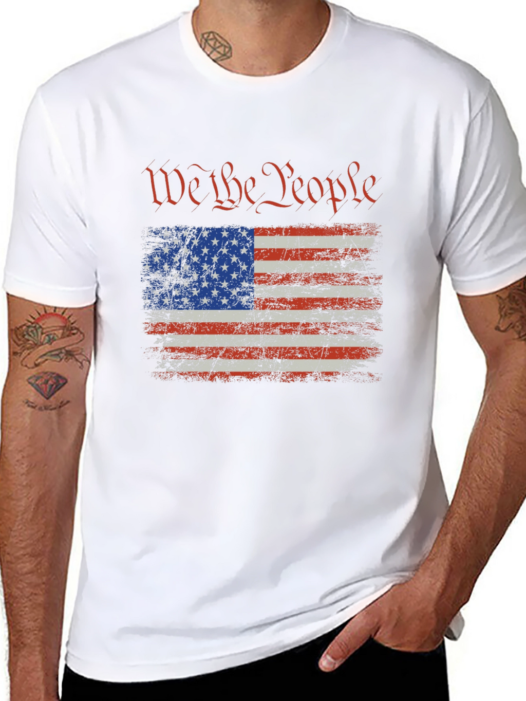 We The People USA Flag Graphic T-Shirt