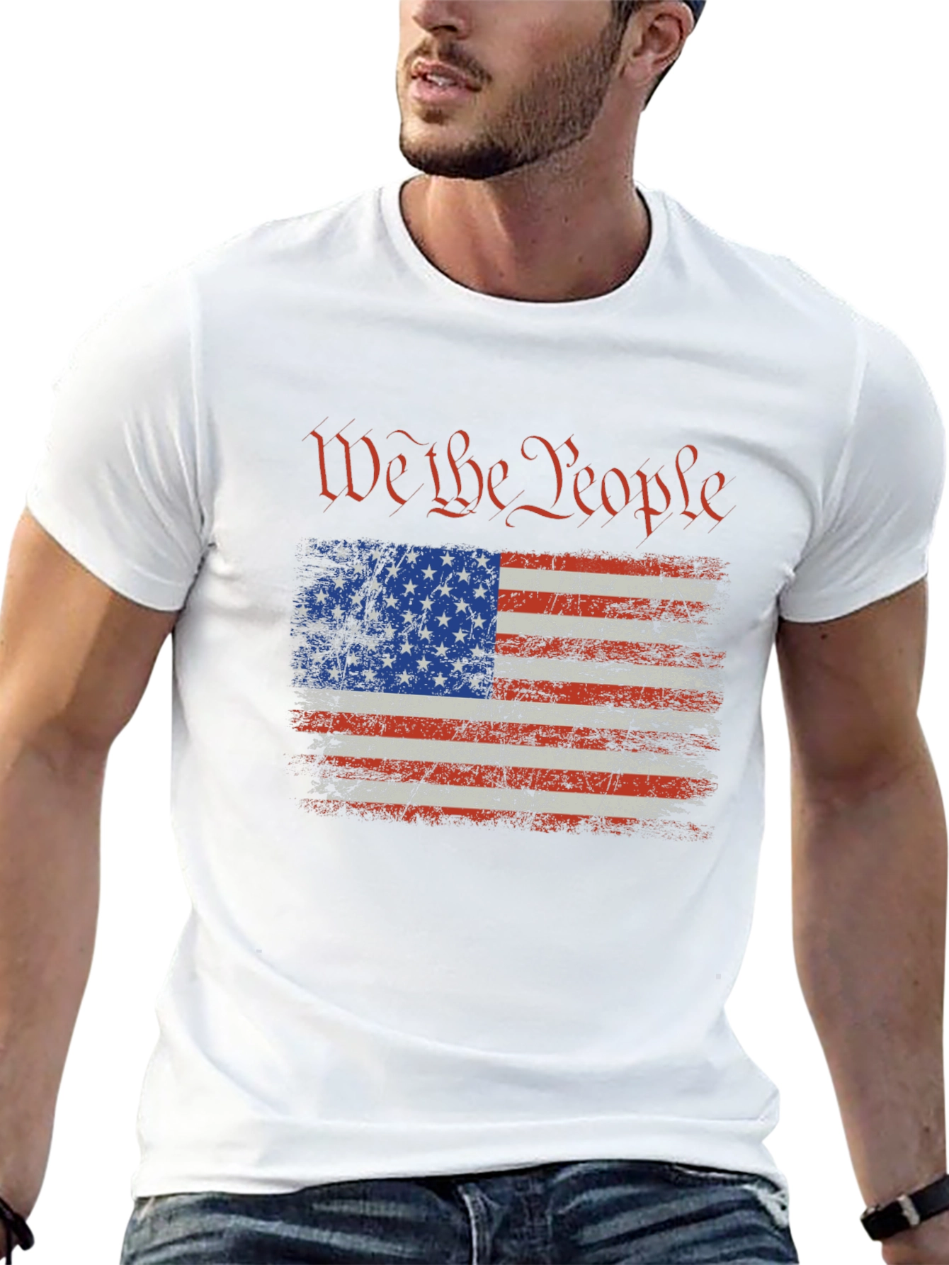 We The People USA Flag Graphic T-Shirt