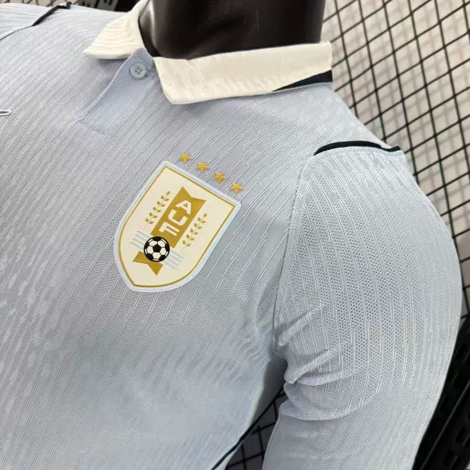 2026/27 Uruguay Home Player Version Long Sleeve Soccer Jersey Detail 3