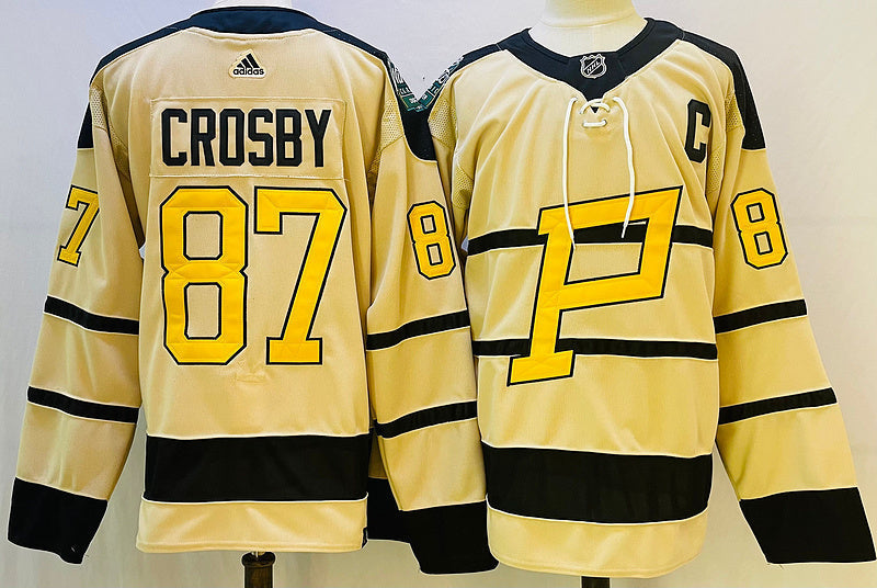 Men's Pittsburgh Penguins Sidney Crosby #87 Yellow Player Game Jerseys