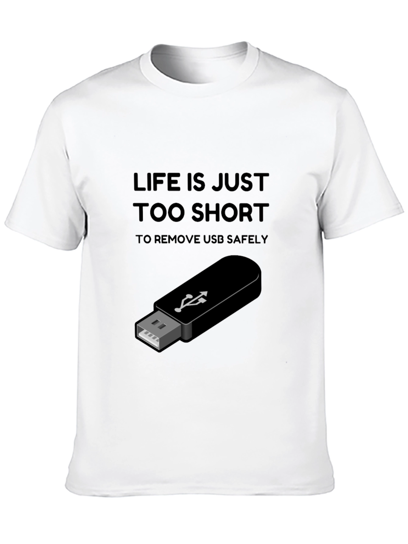 Life is Too Short USB T-Shirt - Black