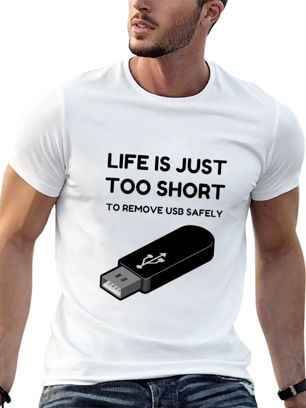 Life is Too Short USB T-Shirt - Black