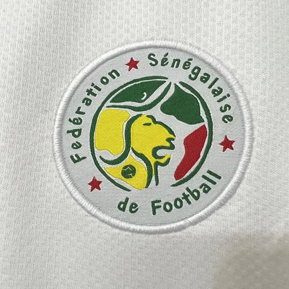 2002 Senegal Away White Retro Soccer Jersey Detail 2