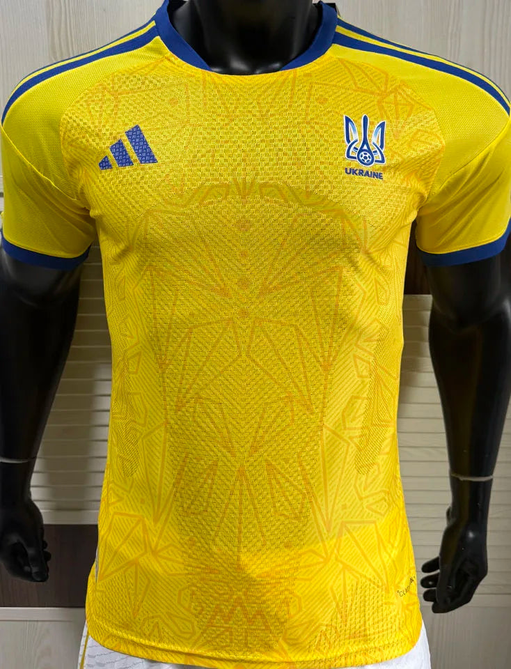 2026/27 Ukraine Home Yellow Player Version Soccer Jersey Front