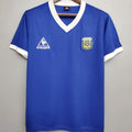 1986 Argentina Away Blue Retro Soccer Jersey Front