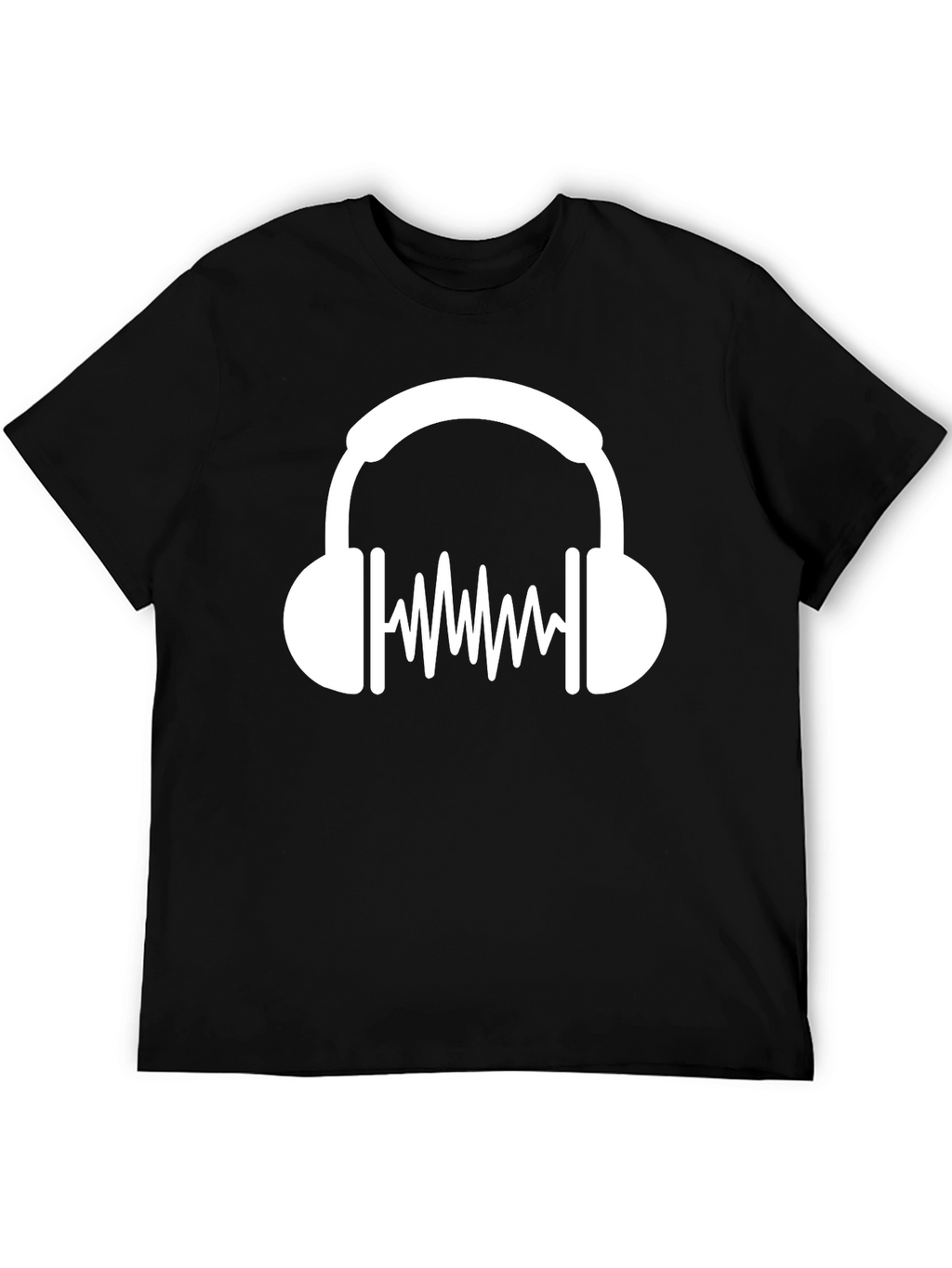 Cool Headphone Graphic Black T-Shirt