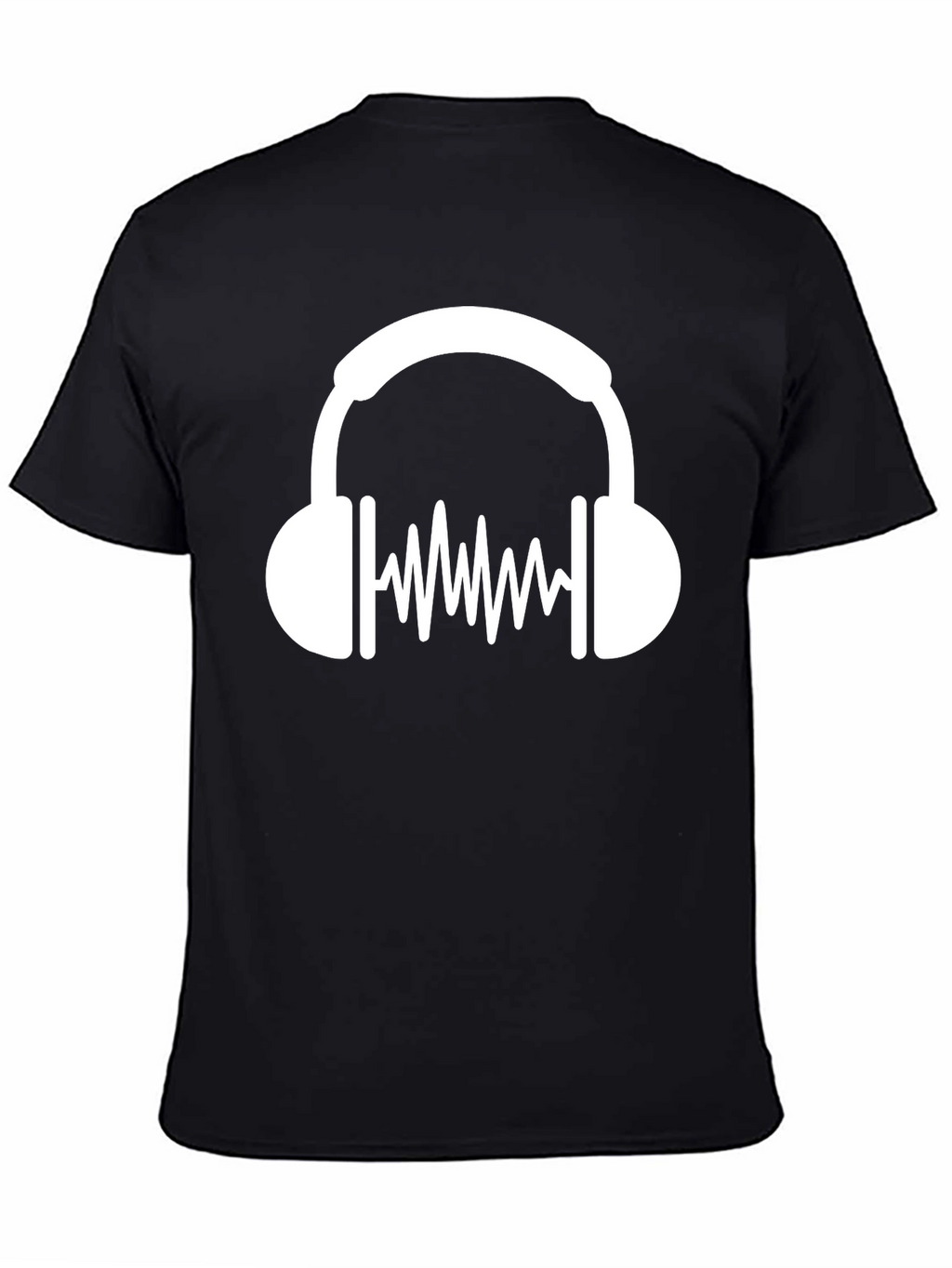 Cool Headphone Graphic Black T-Shirt