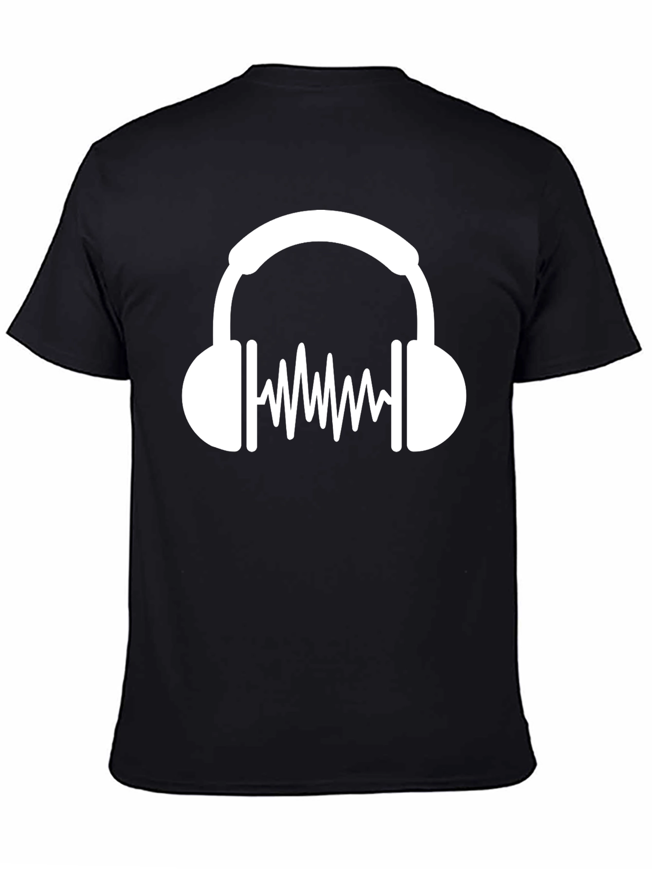 Cool Headphone Graphic Black T-Shirt