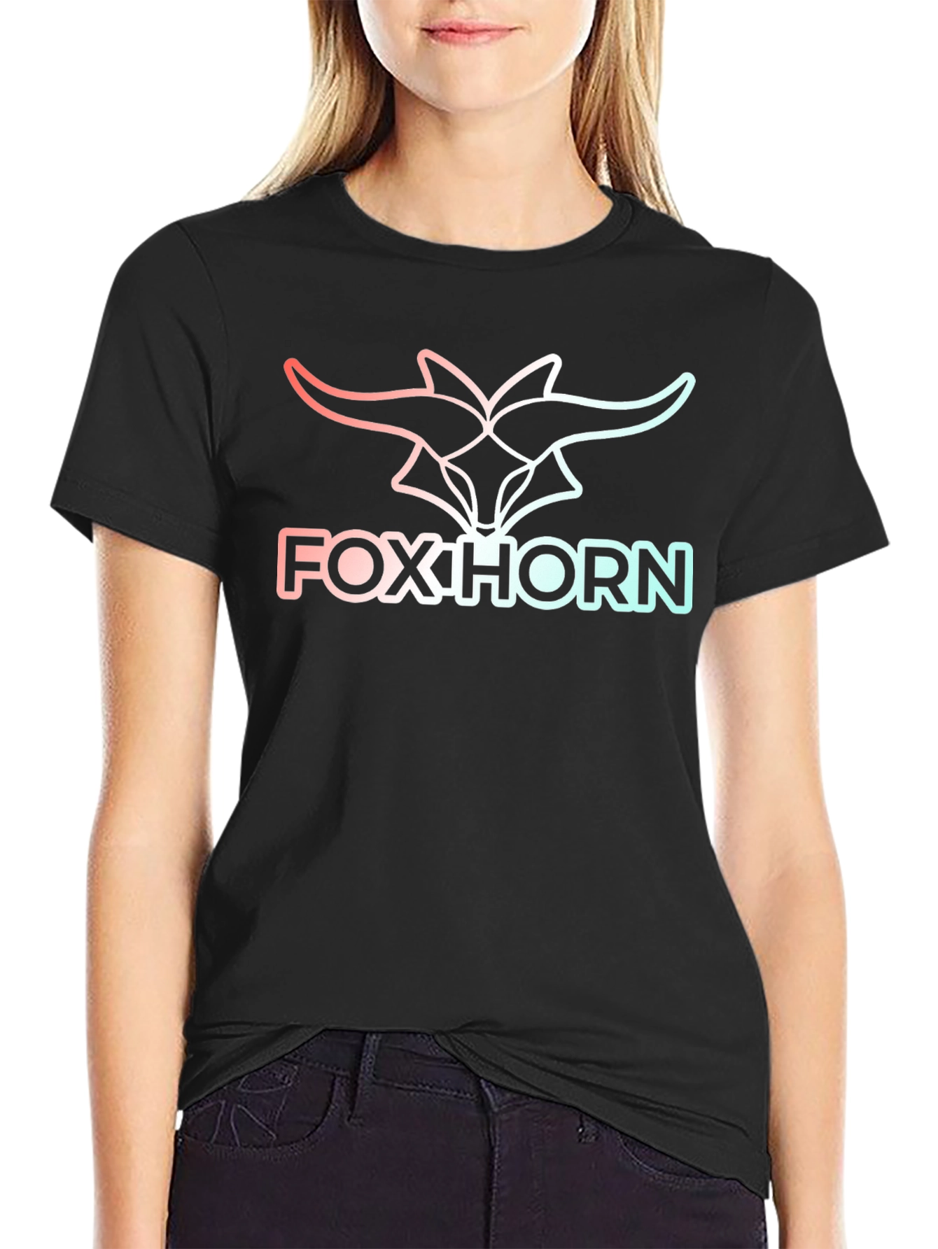 Foxhorn Graphic Tee - Stylish Black T-Shirt