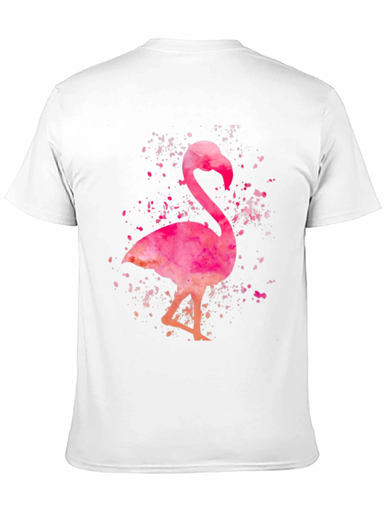 Watercolor Flamingo Graphic Tee - Black Cotton