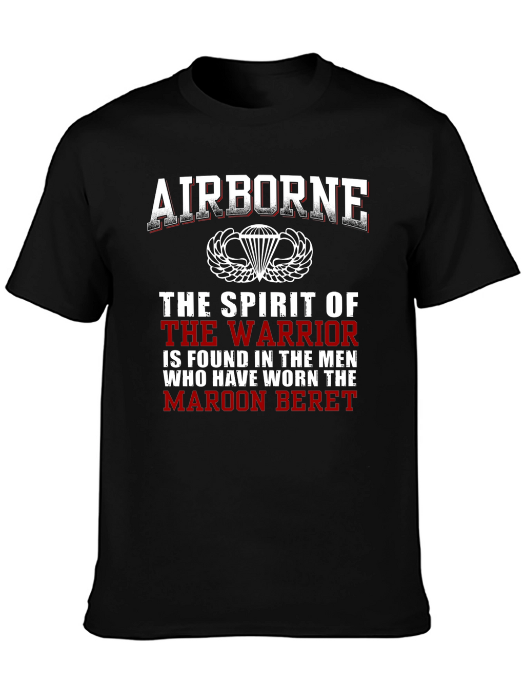 Airborne Warrior Maroon Beret T-Shirt