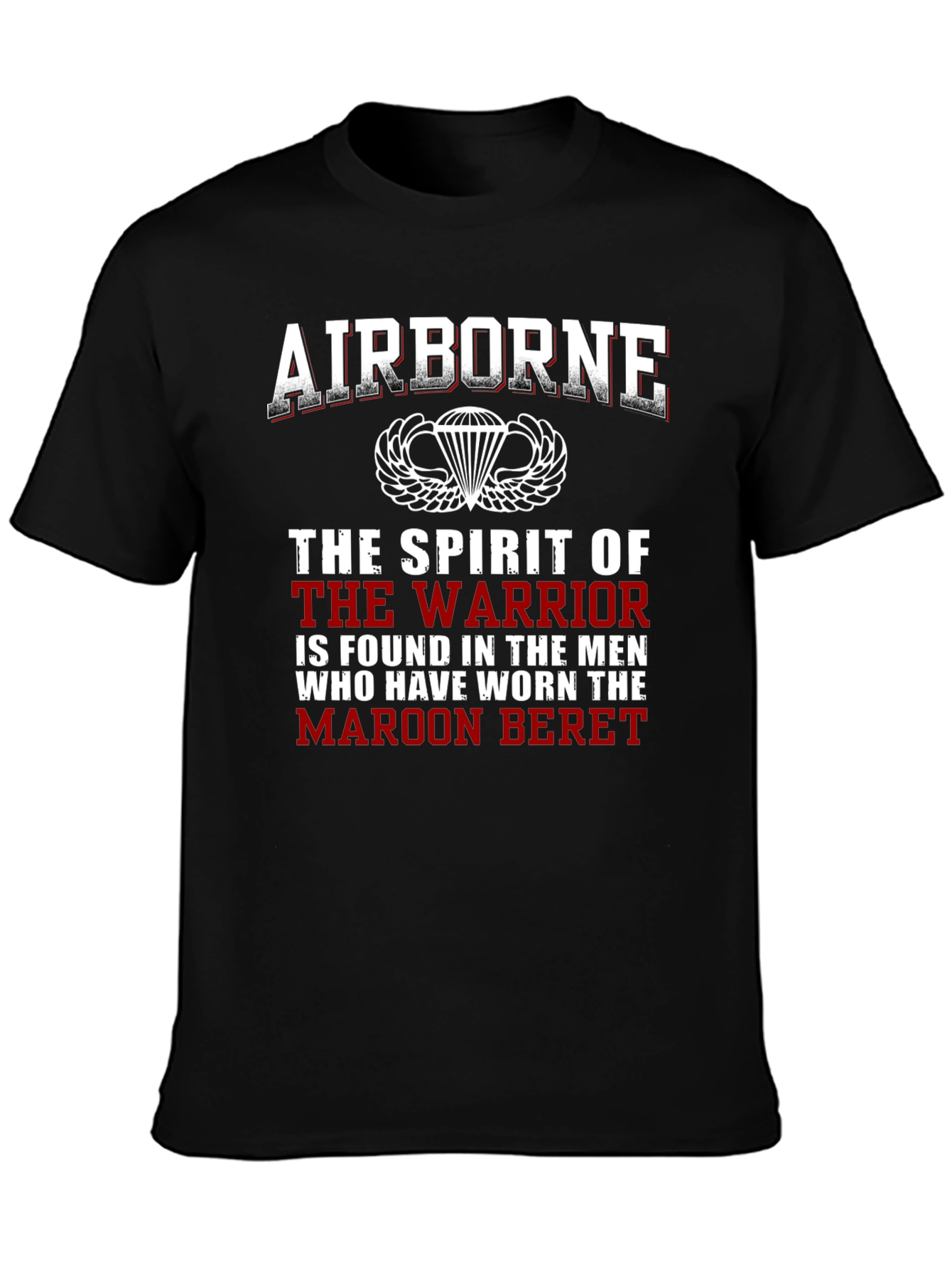 Airborne Warrior Maroon Beret T-Shirt