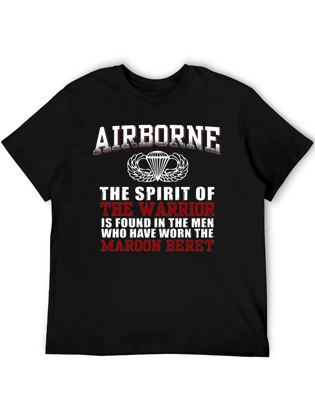 Airborne Warrior Maroon Beret T-Shirt