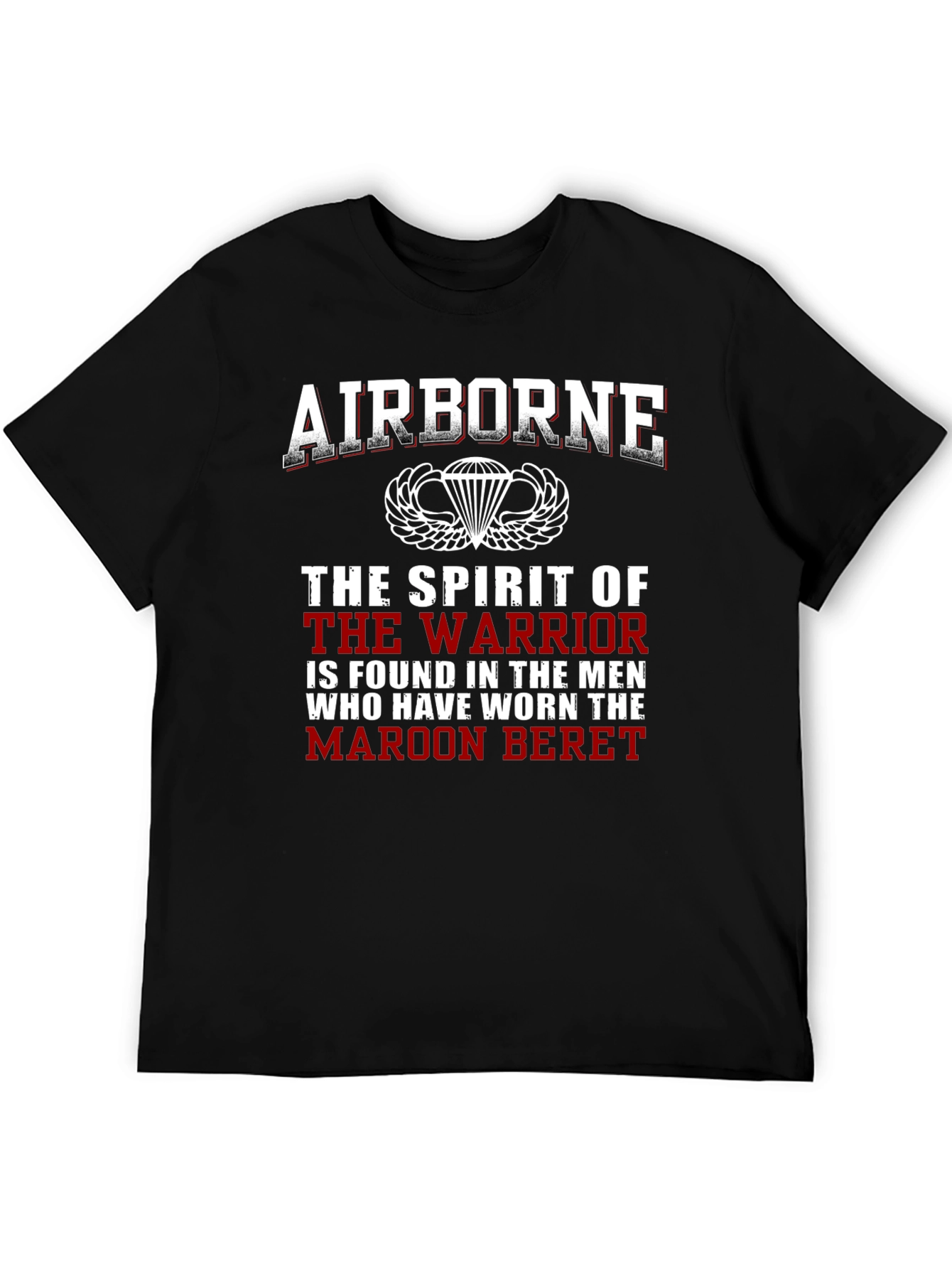 Airborne Warrior Maroon Beret T-Shirt