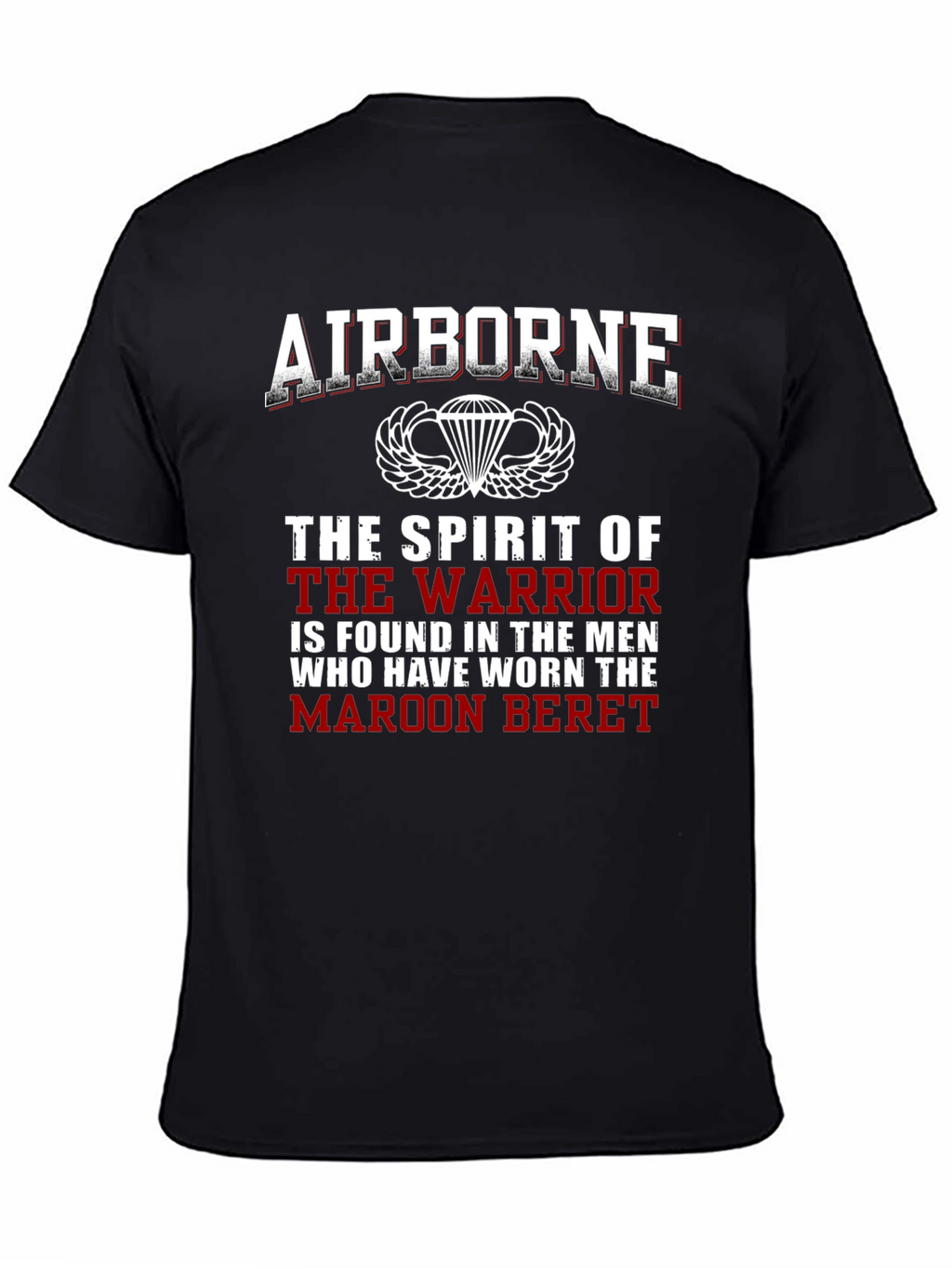 Airborne Warrior Maroon Beret T-Shirt