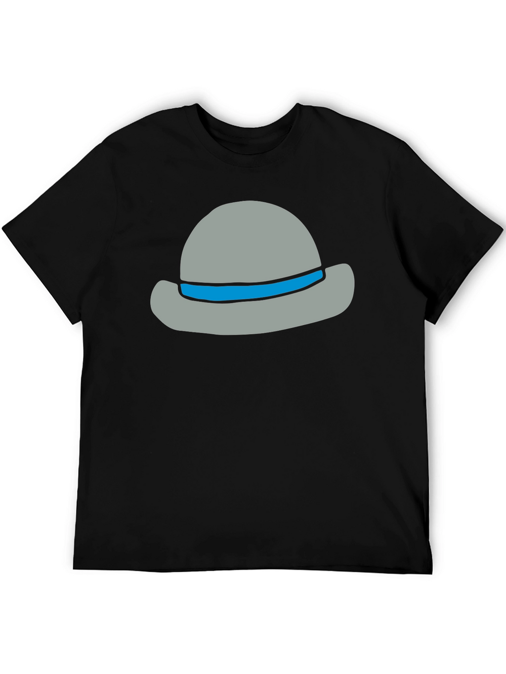 Stylish Cartoon Hat Graphic Tee - Unisex Cotton Blend